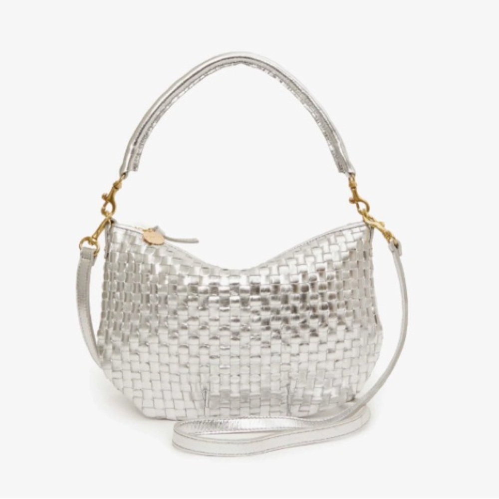 Clare V Petit Moyen Silver Specchio NWT